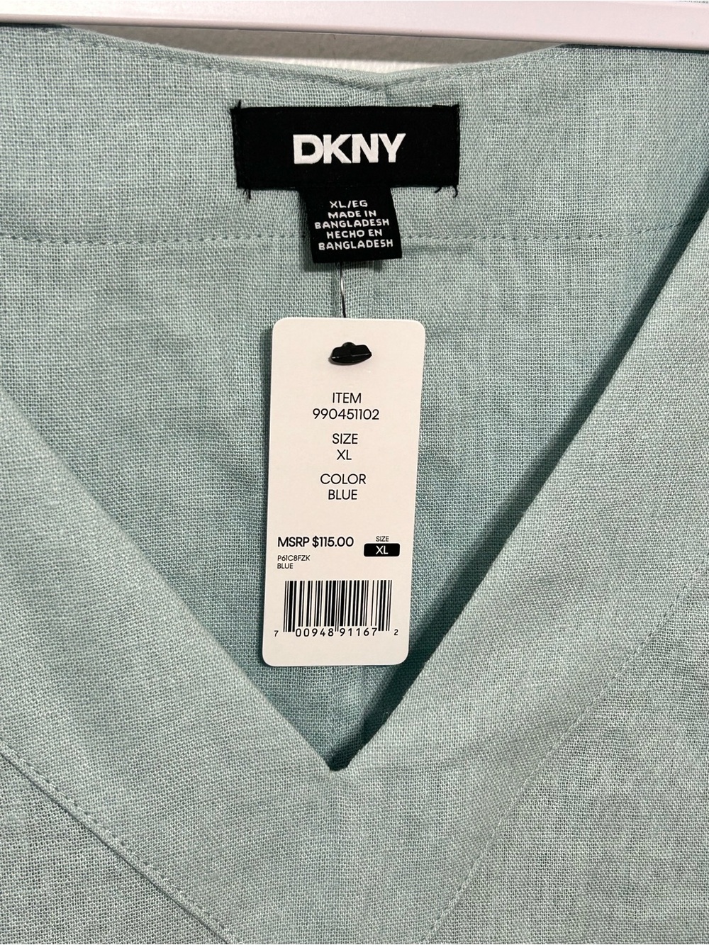 New! DKNY Linen Blend Sleeveless Maxi Dress Womens Size XL - Picture 2 of 6